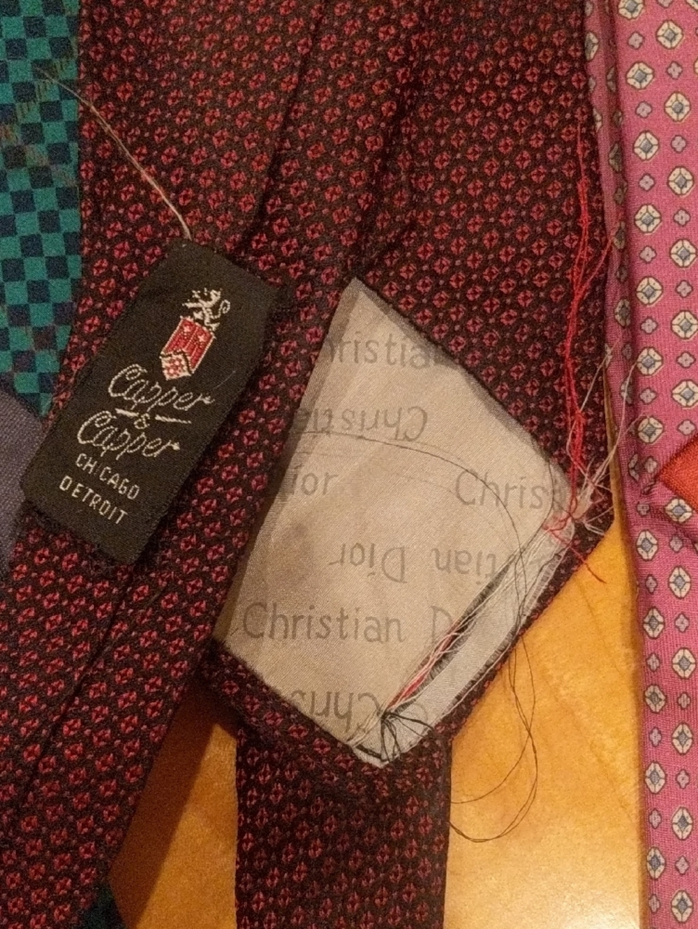 Assorted Men's Silk, Cotton and Woo Ties in Teal, Burgundy, Purple, Blue & Brown - Picture 12 of 13